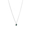 Weißgoldenes Entourage-Collier mit Smaragd und Diamant 14 kt