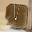 Witgouden solitair collier met diamant 14 krt