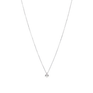 Witgouden solitair collier met diamant 14 krt