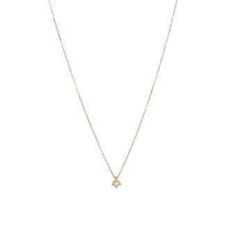 Gouden solitair collier met diamant 14 krt