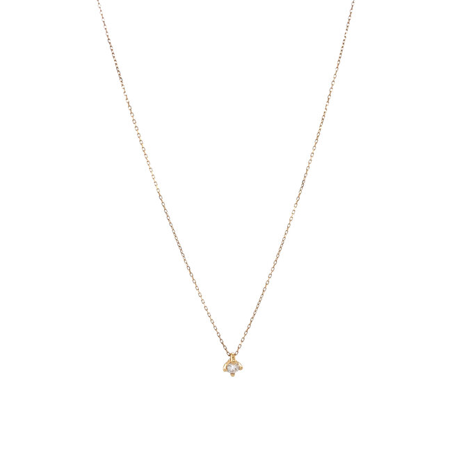Geelgouden solitair collier met diamant 14 krt