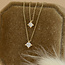 Geelgouden solitair collier met diamant 14 krt