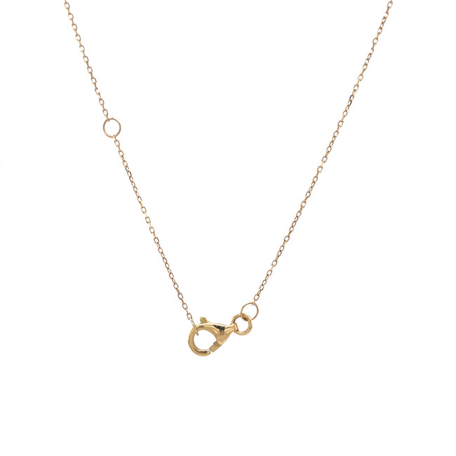 Geelgouden solitair collier met diamant 14 krt