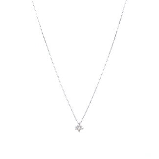 Witgouden solitair collier met diamant 14 krt