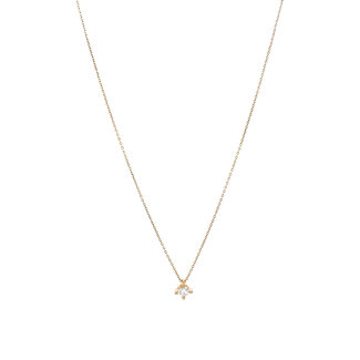 Gouden solitair collier met diamant 14 krt