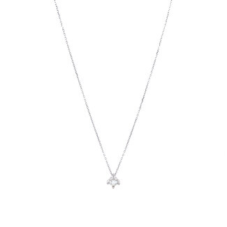 Witgouden solitair collier met diamant 14 krt