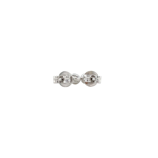 White gold solitaire stud earrings 14 kt