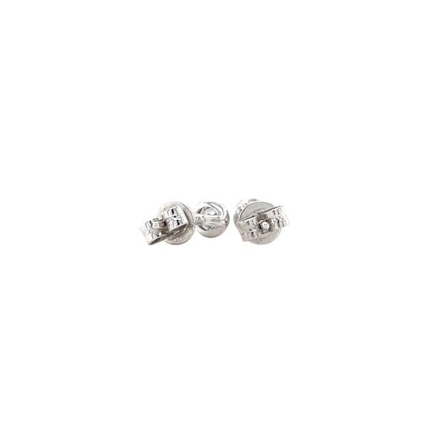 White gold solitaire stud earrings with diamond 14 kt
