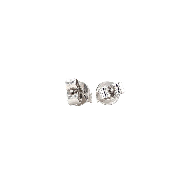 White gold solitaire ear studs with diamond 14 kt