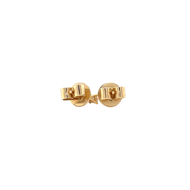 Yellow-gold solitaire ear studs with diamond 14 kt