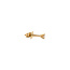 Yellow gold solitaire stud earrings with diamond 14 kt