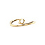 Gold hammered ring with zirconia 14 karat