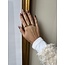 Gold hammered ring with zirconia 14 karat
