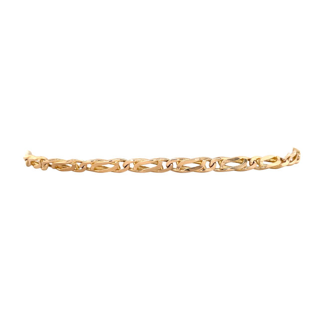 Gouden armband valkenoog 21.5 cm 14 karaat