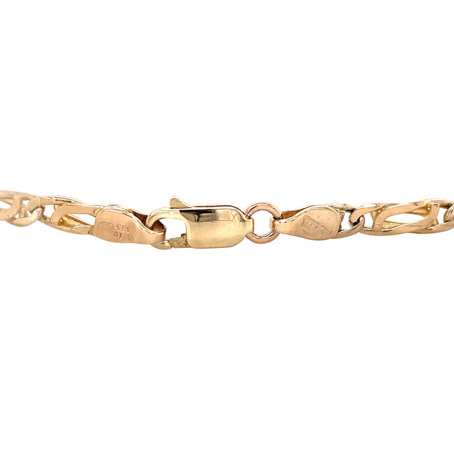 Gouden armband valkenoog 21.5 cm 14 karaat