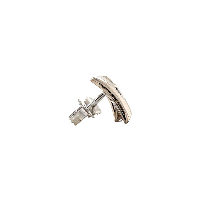 White gold ear studs diamond 14 karat
