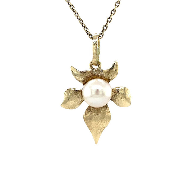 Gouden hanger met parel 14 karaat