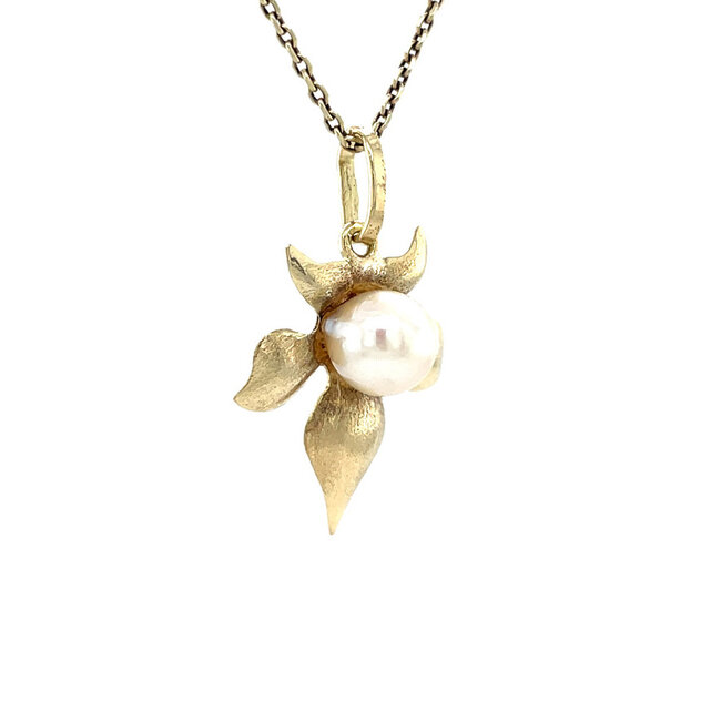 Gouden hanger met parel 14 karaat