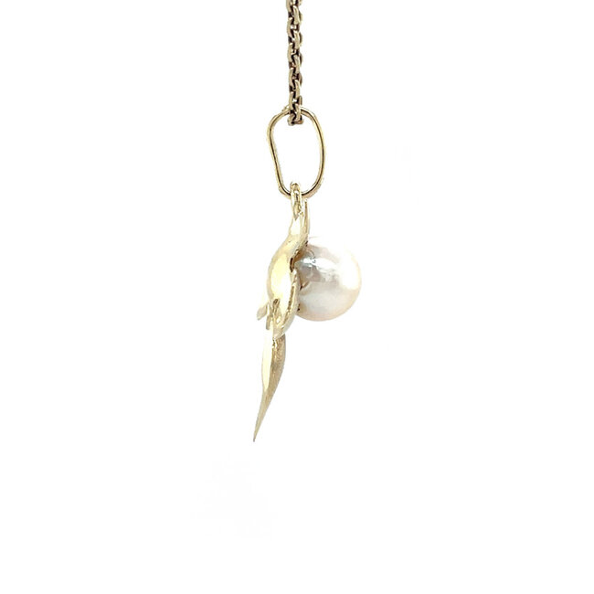 Gold pendant with pearl 14 karat