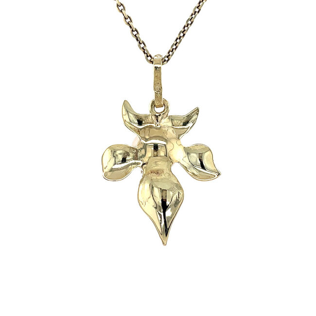 Goldener Anhänger mit Perle 14 Karat