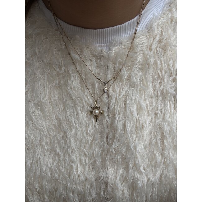 Gold pendant with pearl 14 karat