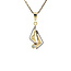 Bicolour gold pendant with zirconia 14 karat