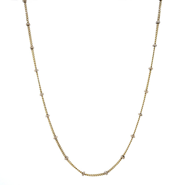 Gouden bolletjes collier 43.5 cm 14 karaat