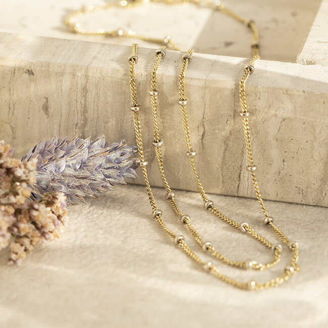 Goldene Kugelkette 43,5 cm 14 Karat