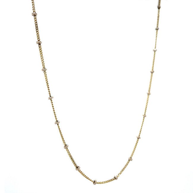 Gouden bolletjes collier 43.5 cm 14 karaat