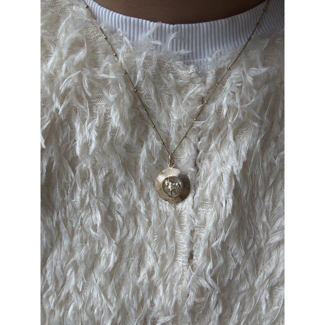 Gouden bolletjes collier 43.5 cm 14 karaat