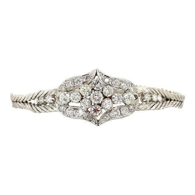 14 karat white gold bracelet with diamond