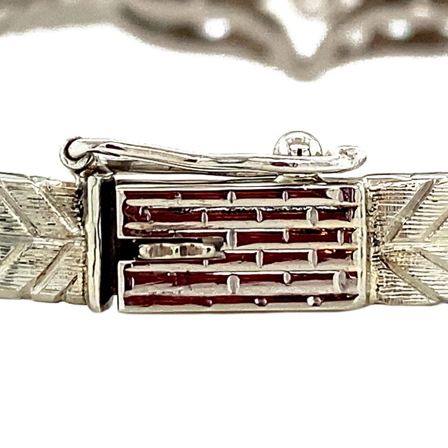 Witgouden armband met diamant 14 karaat