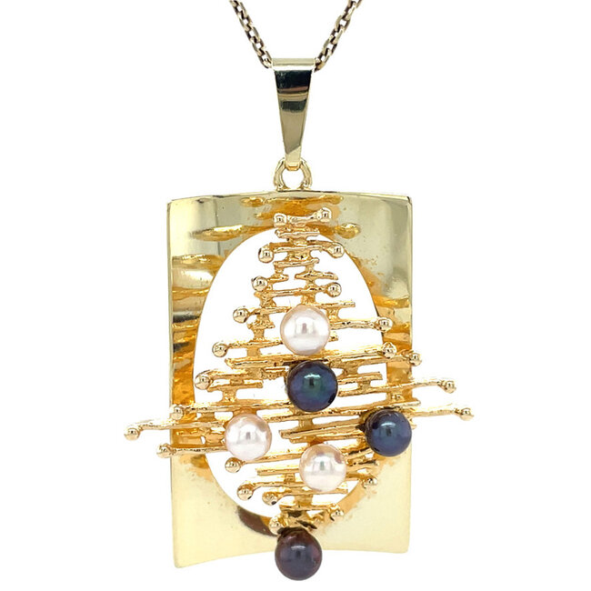 Gold pendant with pearl 14 karat