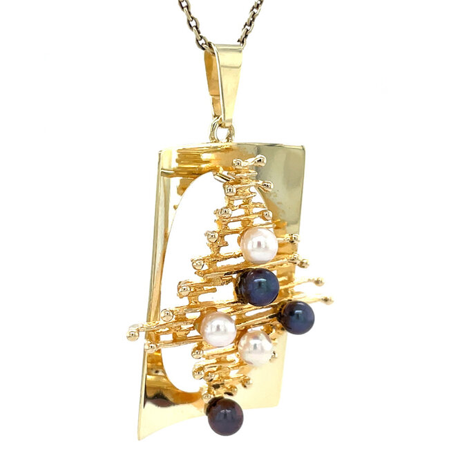 Gouden hanger met parel 14 karaat