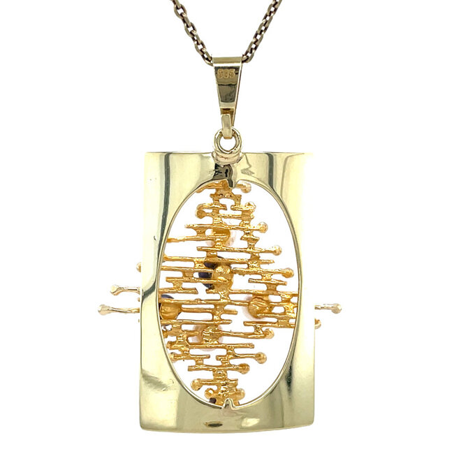 Gouden hanger met parel 14 karaat