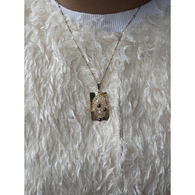 Gold pendant with pearl 14 karat