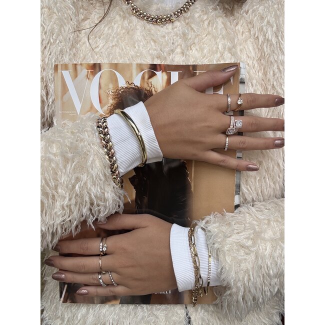 Witgouden ring met diamant 14 karaat