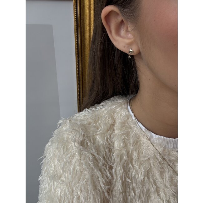 Goldene Kinderohrringe Delfin 14 Karat