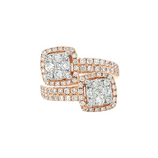 Rosegouden ring met diamant