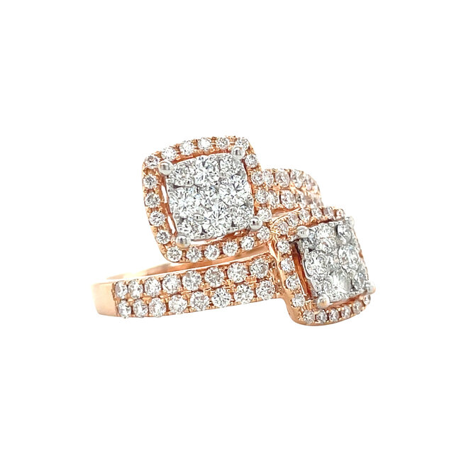 Rose gold ring with diamond 18 karat