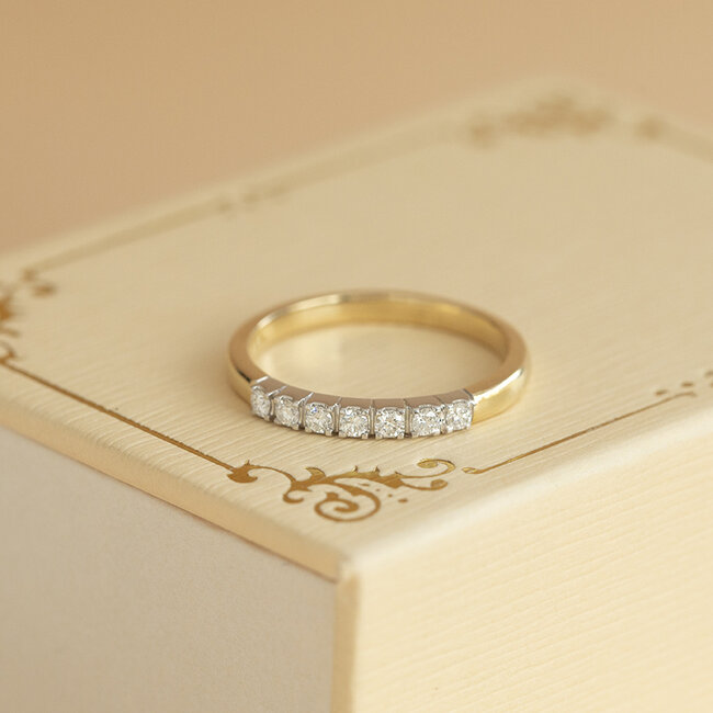 Gold memoire ring with diamond 14 karat* new