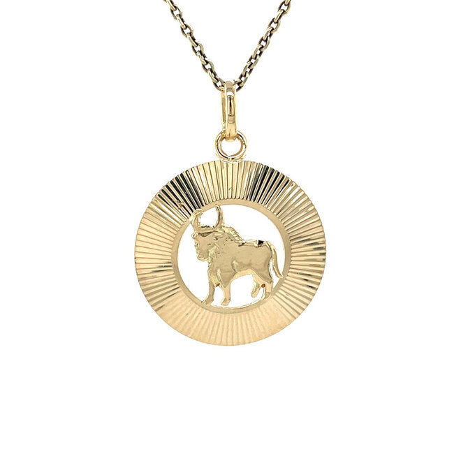 Gouden stier hanger 14 karaat