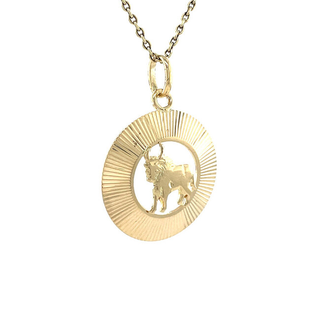 Gouden stier hanger 14 karaat