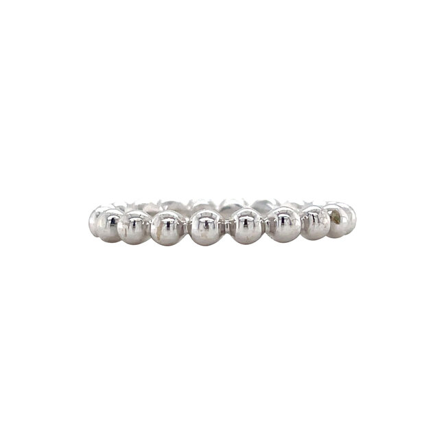 White gold beaded ring 14 karat