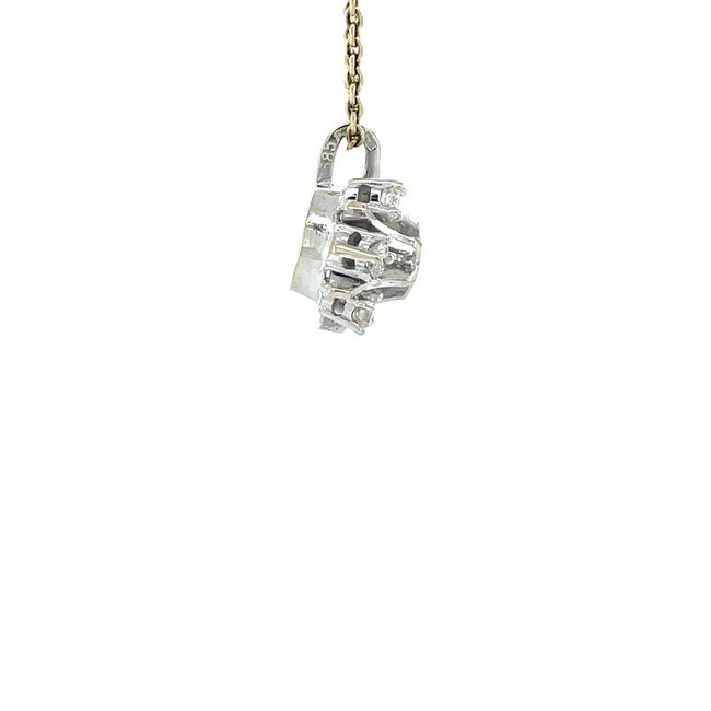 White gold entourage pendant with diamond 14 karat
