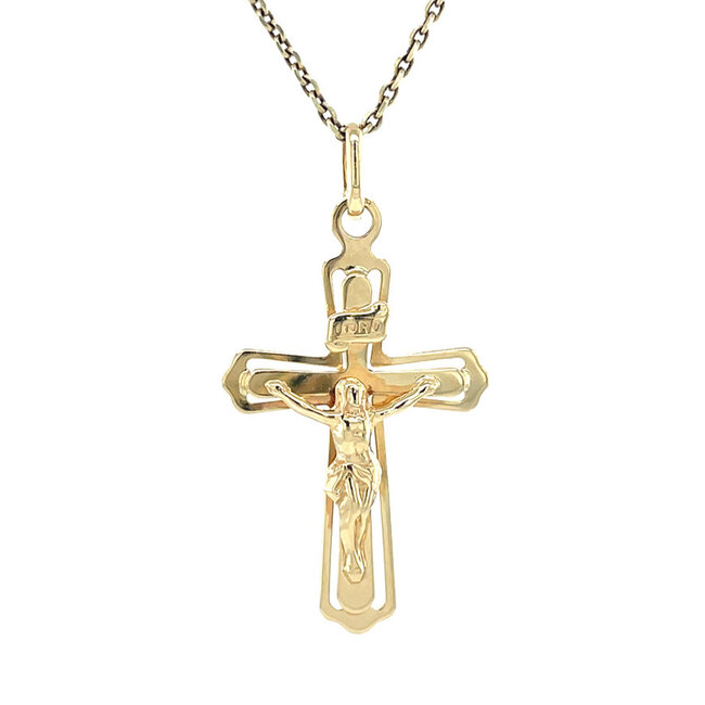 Gouden kruis hanger 14 karaat