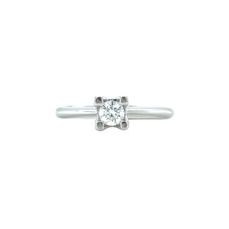 Witgouden solitair ring diamant