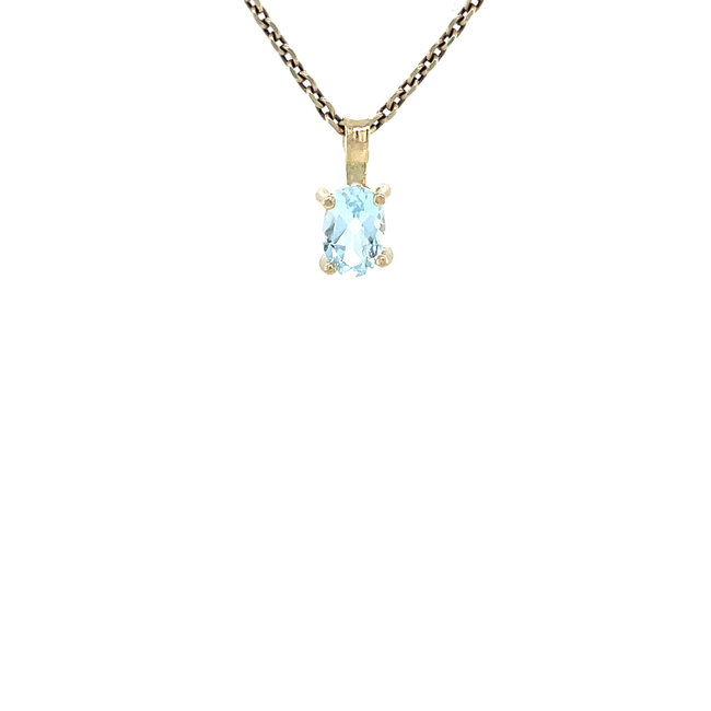 Gold solitaire pendant with aquamarine 14 karat* new