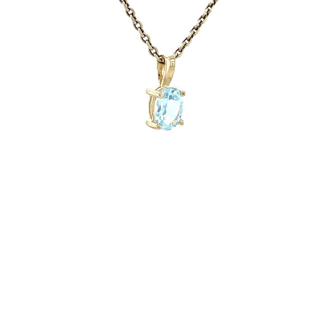 Goldener Solitäranhänger mit Aquamarin 14 Karat* neu