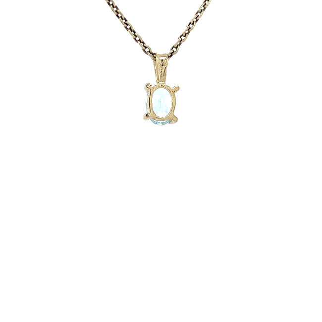 Gold solitaire pendant with aquamarine 14 karat* new
